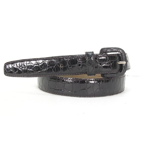 SAKS FIFTH AVENUE GENUINE CAIMAN CROCODILE BELT L